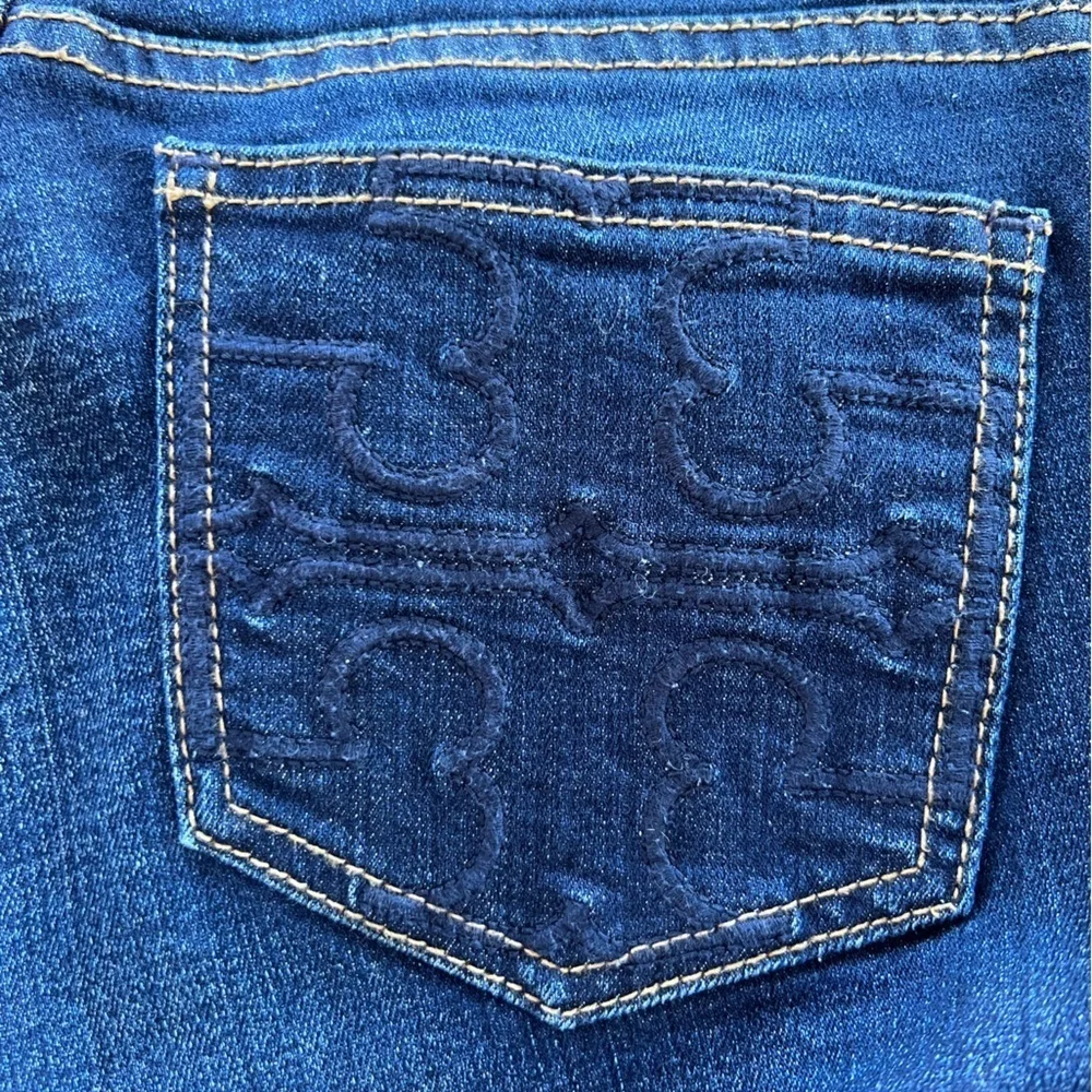 Tory Burch Super Skinny Jean, Dark Indigo Blue Wash, size 25